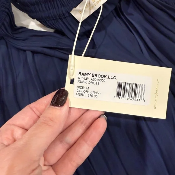 NWT Ramy Brook Rubie Dress, Navy Sz M - Picture 4 of 4
